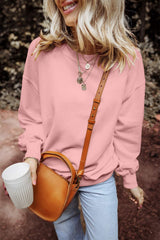 Round Neck Long Sleeve Sweatshirt - Trendsi - Flyclothing LLC