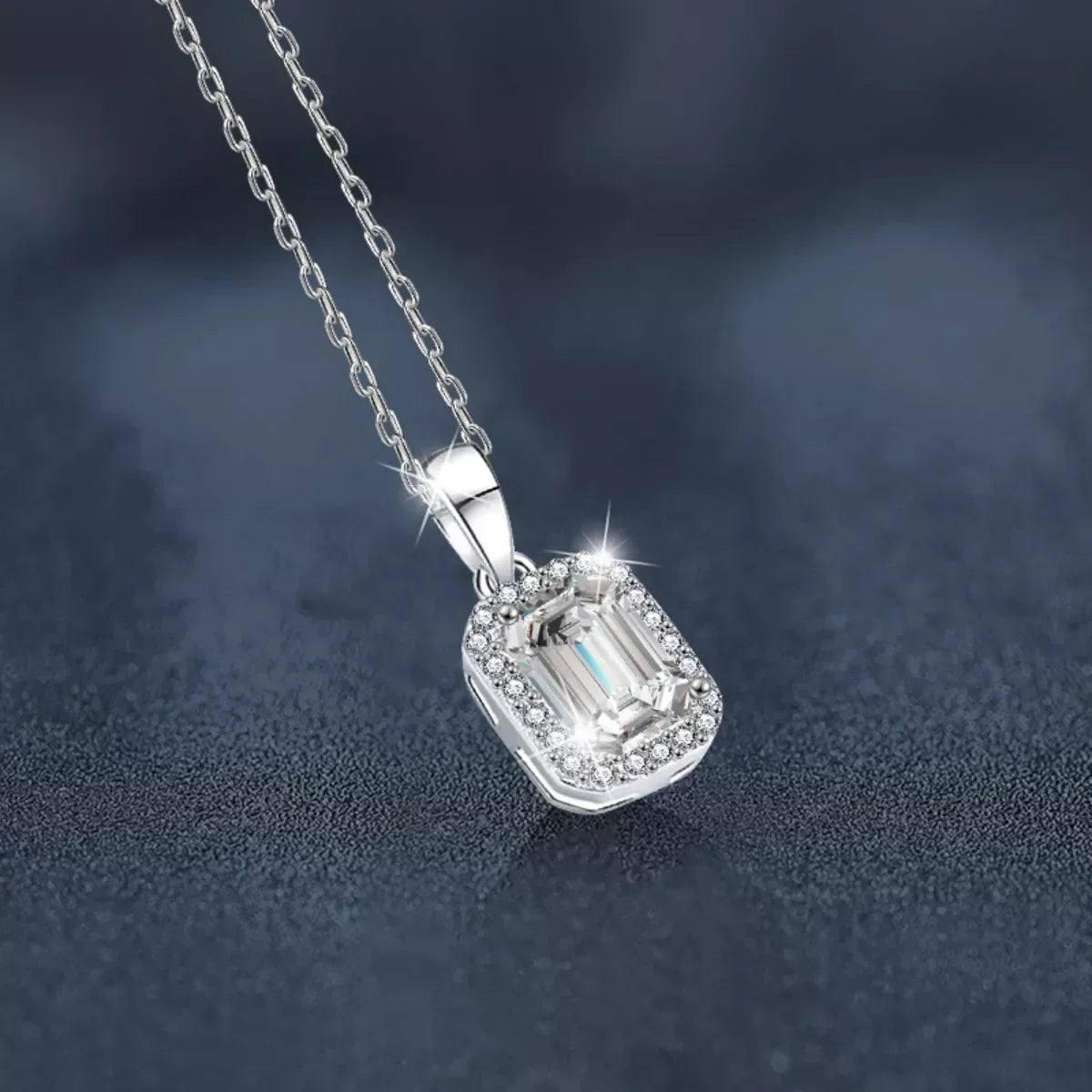 1 Carat Moissanite 925 Sterling Silver Pendant Necklace - Trendsi - Flyclothing LLC