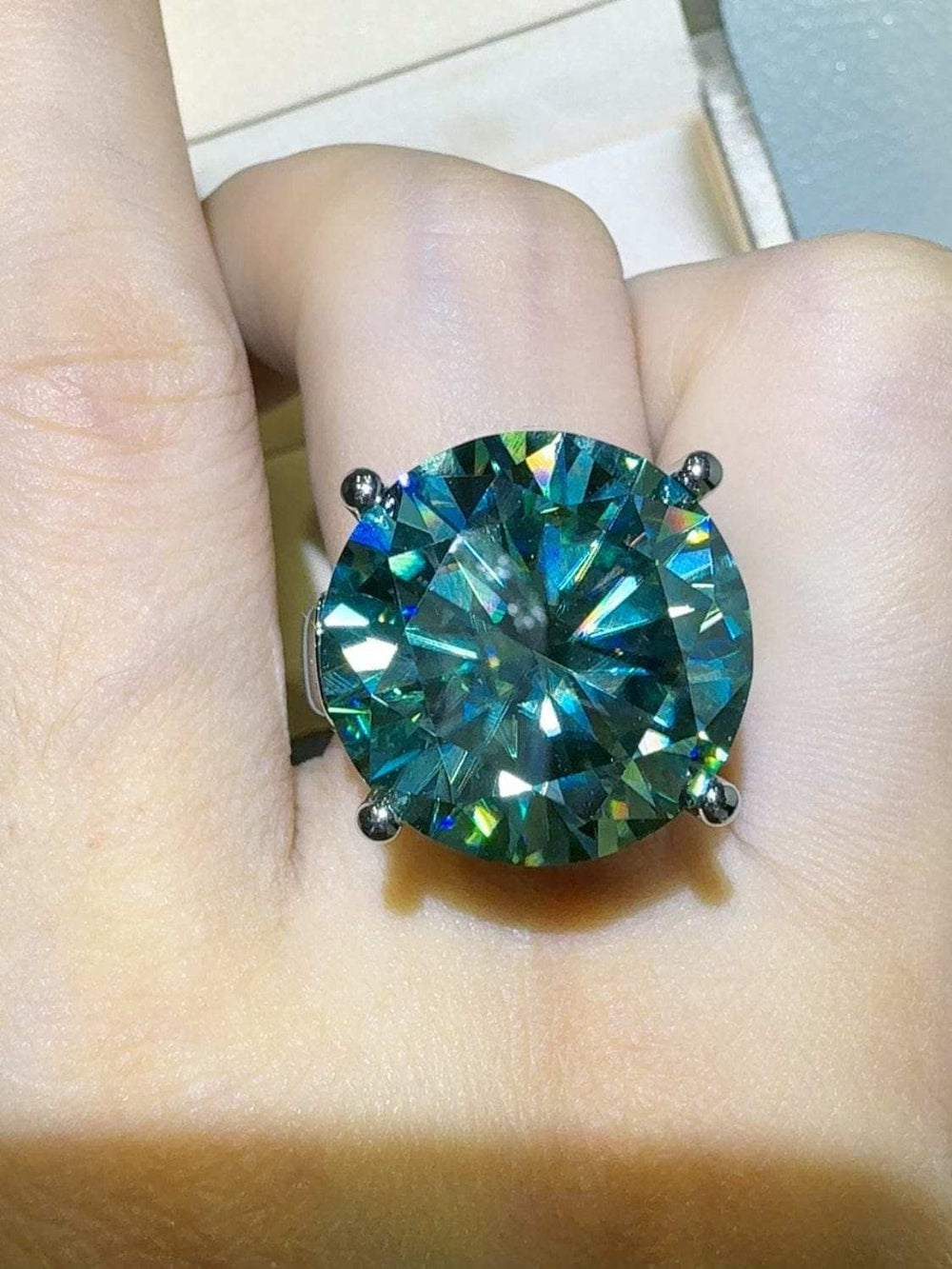 20 Carat Moissanite 925 Sterling Silver Ring - Trendsi - Flyclothing LLC