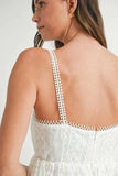 MABLE Eyelet Lace Babydoll Mini Cami Dress - Trendsi - Flyclothing LLC