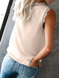 Lace Detail V-Neck Tank - Trendsi - Flyclothing LLC