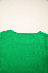 Textured Ruffled Sleeve Round Neck Top - Trendsi - Flyclothing LLC
