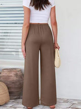 Elastic Waist Wide Leg Pants - Trendsi - Flyclothing LLC