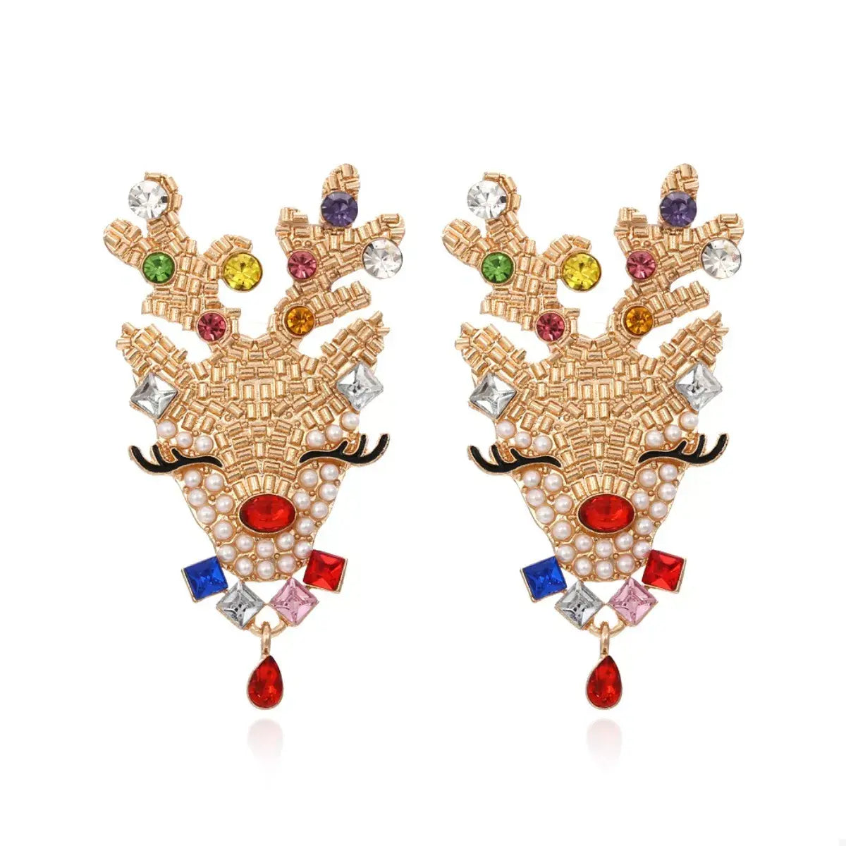 Christmas Reindeer Rhinestone Earrings - Trendsi - Flyclothing LLC