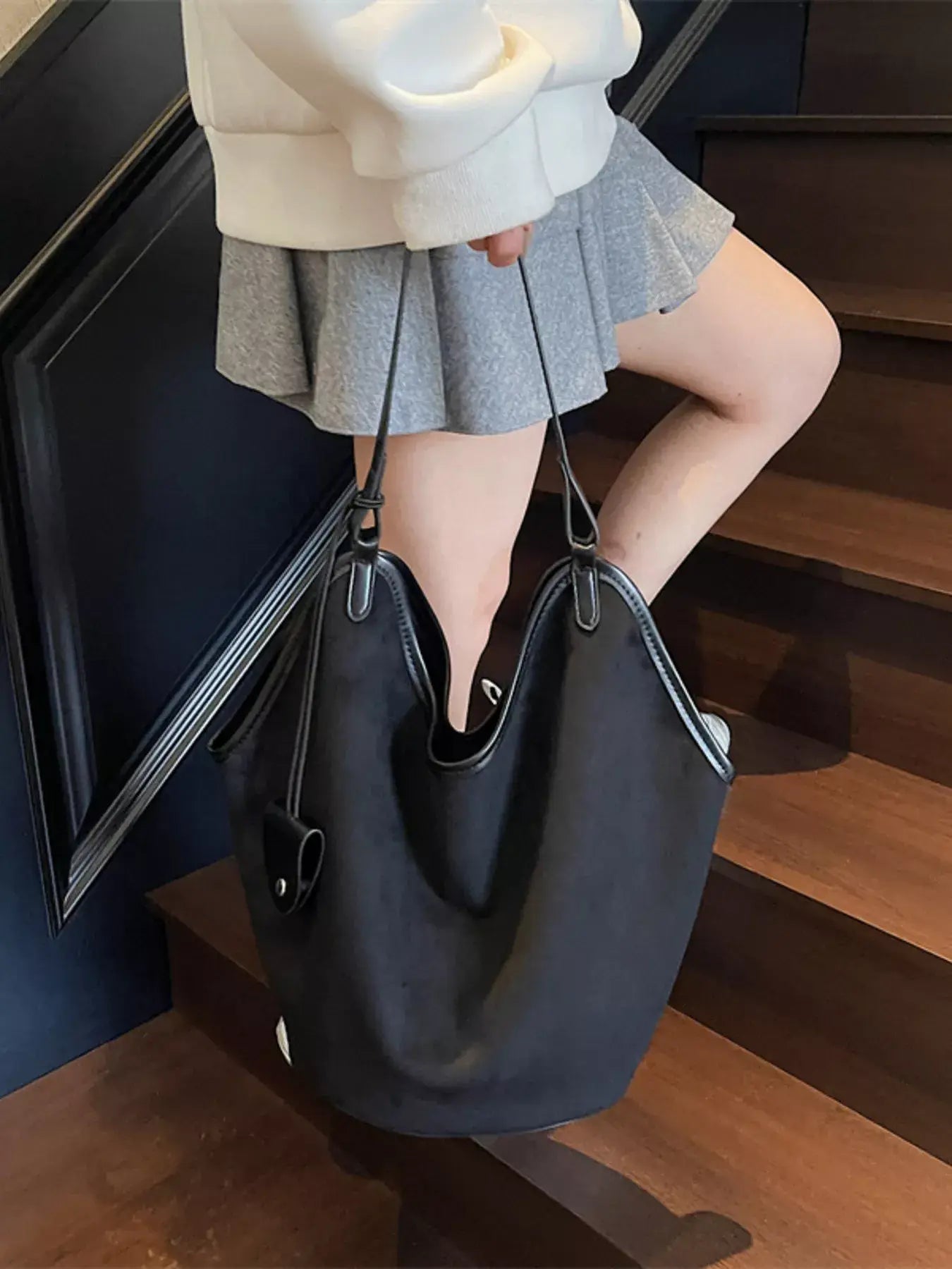 Solid Color Tote Bag - Trendsi - Flyclothing LLC