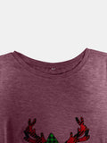 Full Size Reindeer Round Neck Long Sleeve T-Shirt - Trendsi - Flyclothing LLC