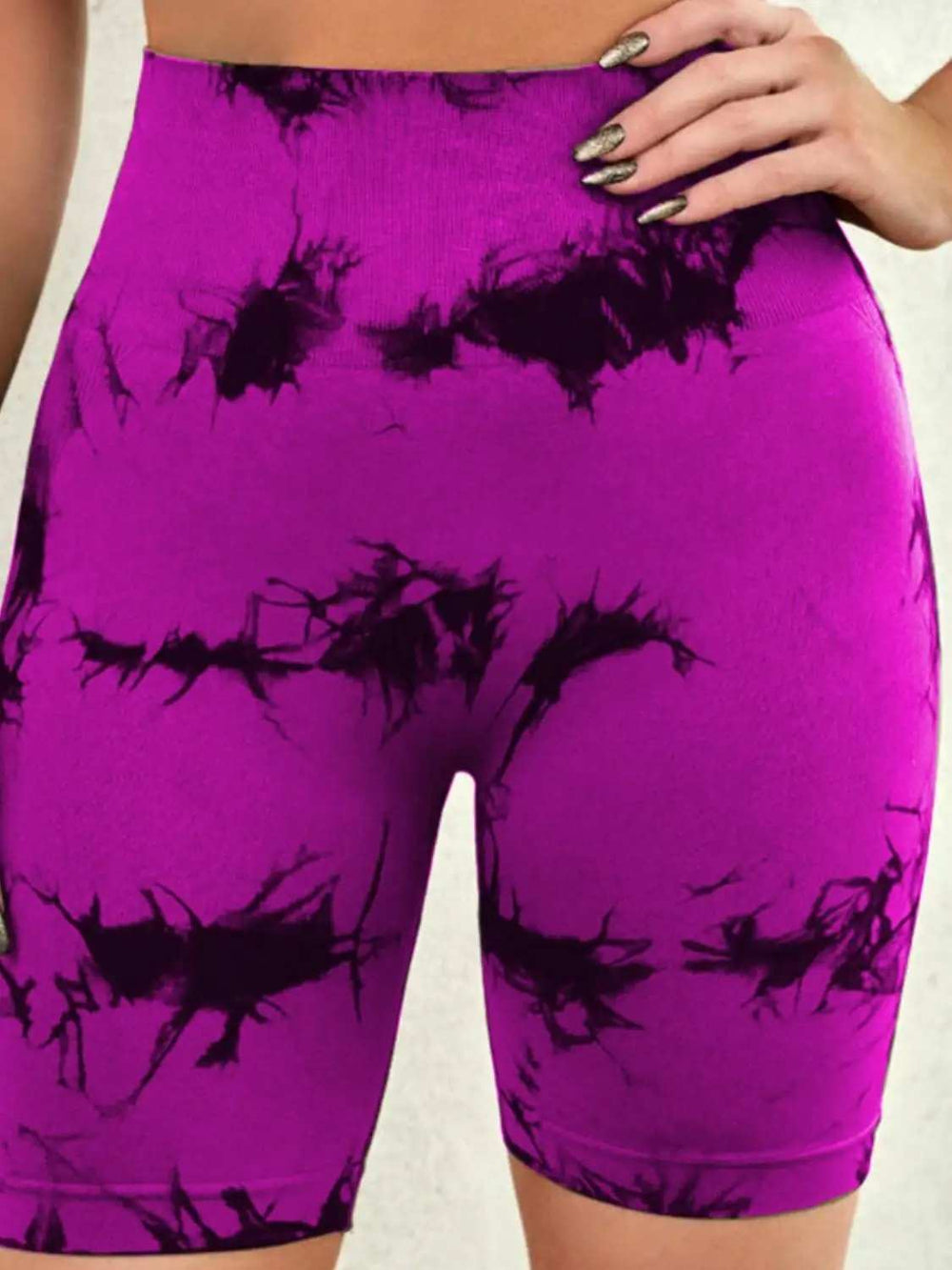 Tie-Dye High Waist Active Shorts - Trendsi - Flyclothing LLC
