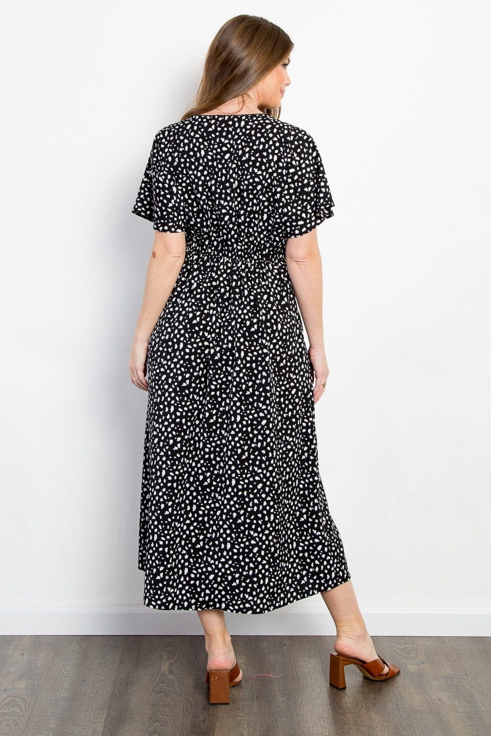 Be Stage Full Size Printed Smocked Waist Dress - Trendsi