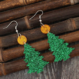Glitter Acrylic Tree Shape Earrings - Trendsi