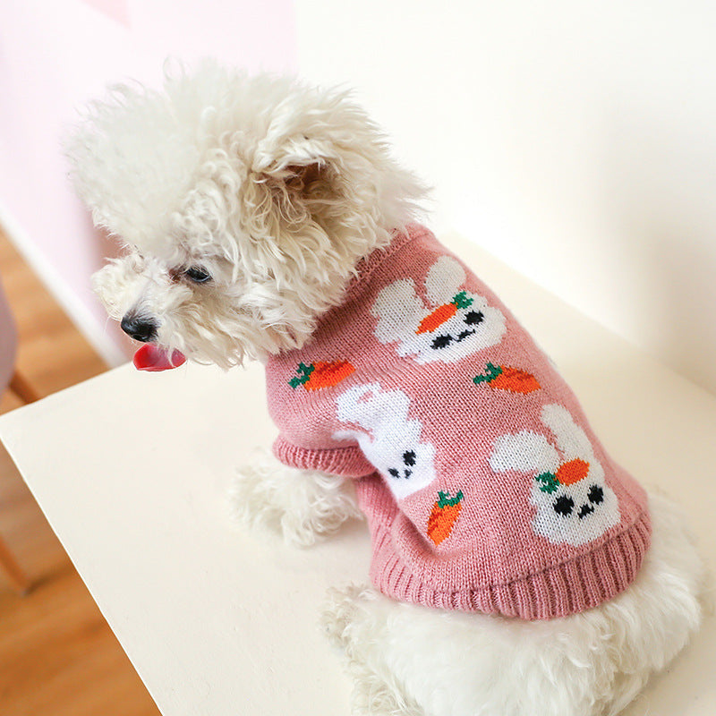 Bowknot Dog Clothes Cat Costume Hollow Knit Dog Sweater - My Store - Flyclothing LLC