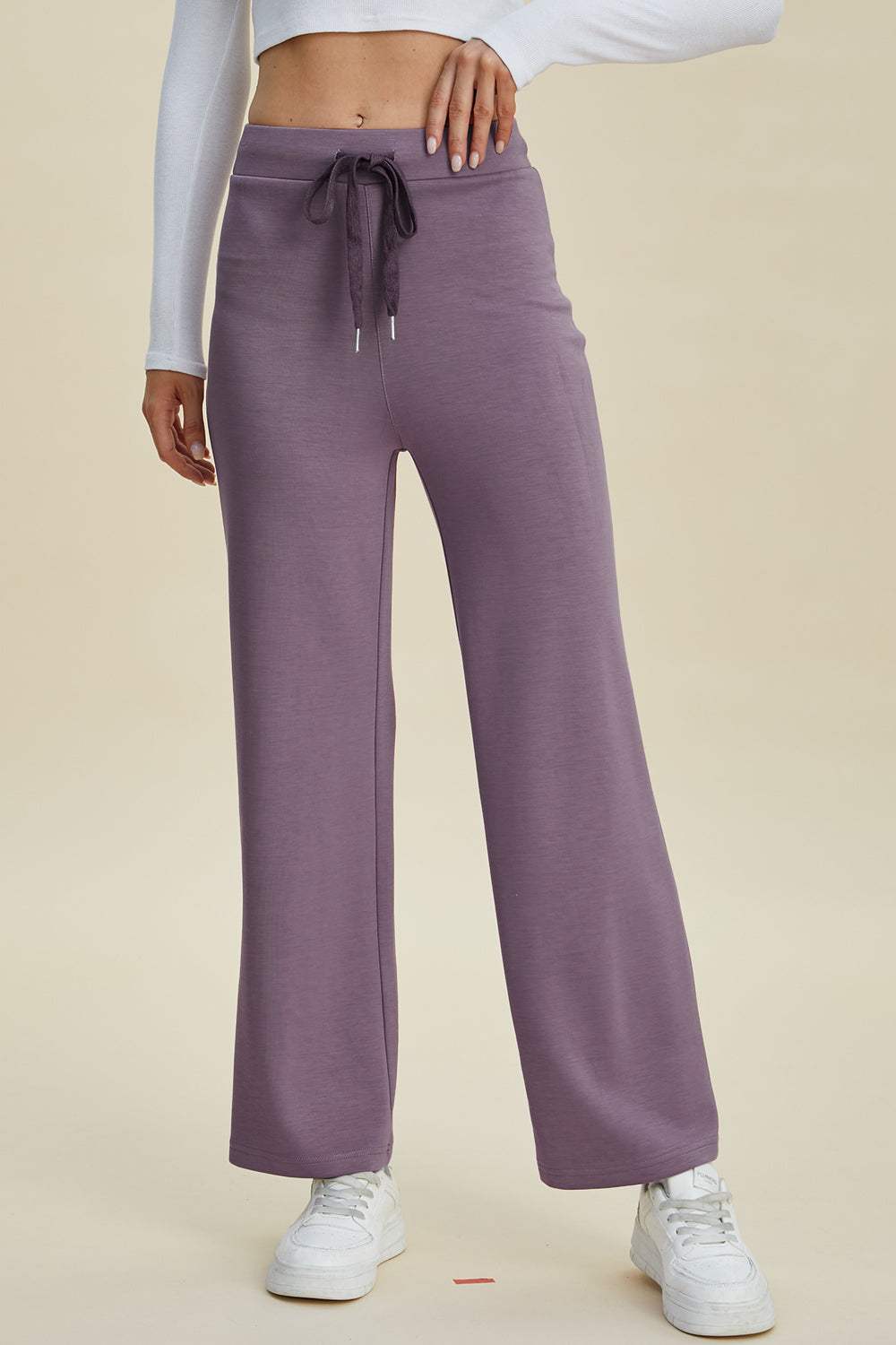 Basic Bae Full Size Air Scuba Drawstring Wide Leg Pants - Trendsi - Flyclothing LLC