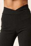 Mittoshop Surplice V Waist Flare Pants - Trendsi
