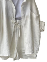 Textured Button Up Shirt and Shorts Set - Trendsi - Flyclothing LLC