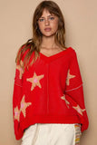 POL Long Sleeve Star Patch Sweater - Trendsi