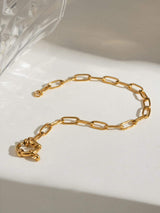 18K Gold-Plated Stainless Steel Chain Bracelet - Trendsi - Flyclothing LLC