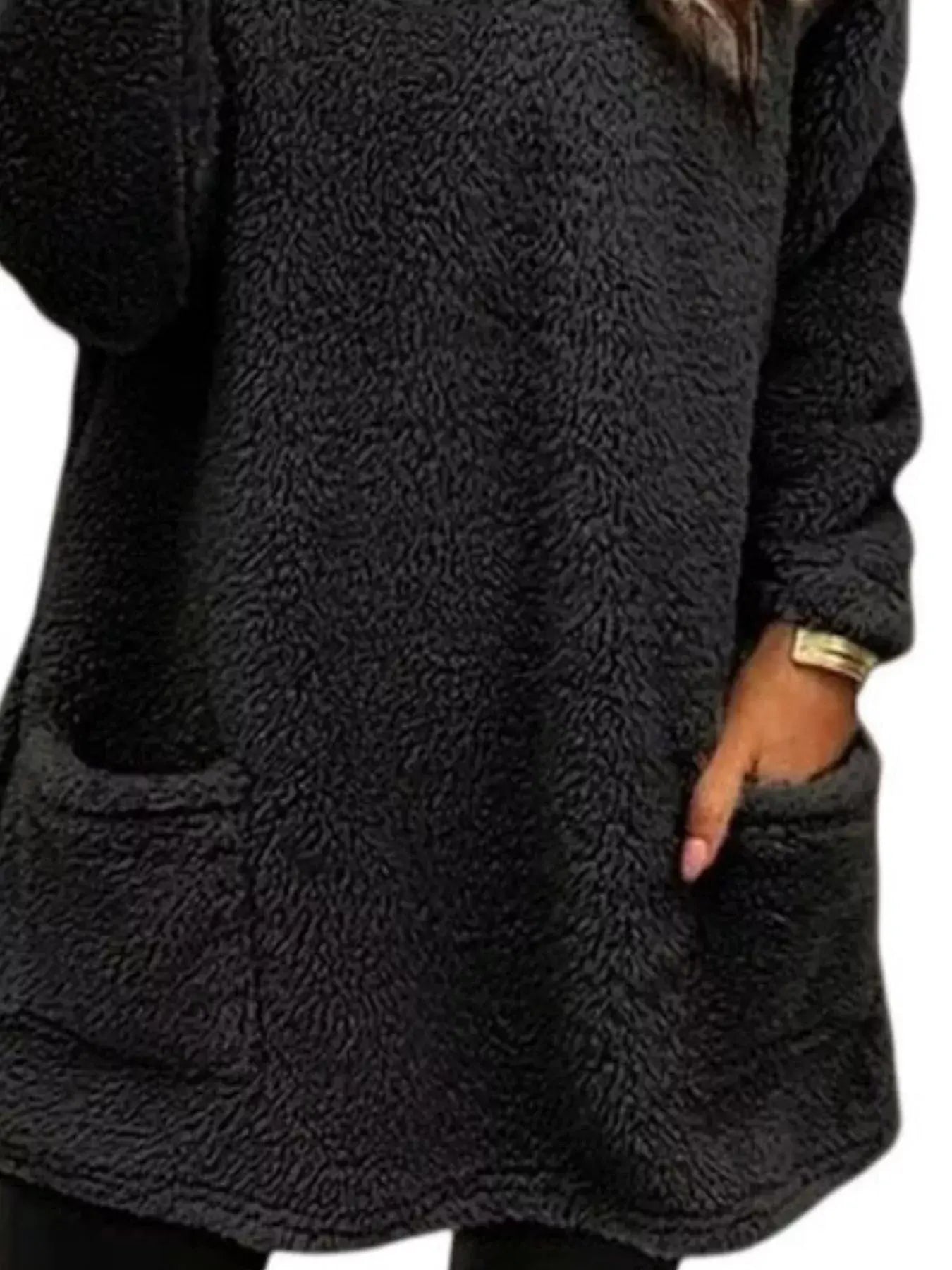 Fleece Long Sleeve Sweatshirt - Trendsi - Flyclothing LLC