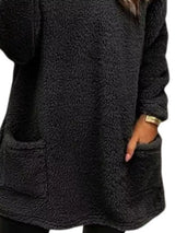 Fleece Long Sleeve Sweatshirt - Trendsi - Flyclothing LLC