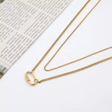 18K Gold-Plated Double Layered Necklace - Trendsi - Flyclothing LLC