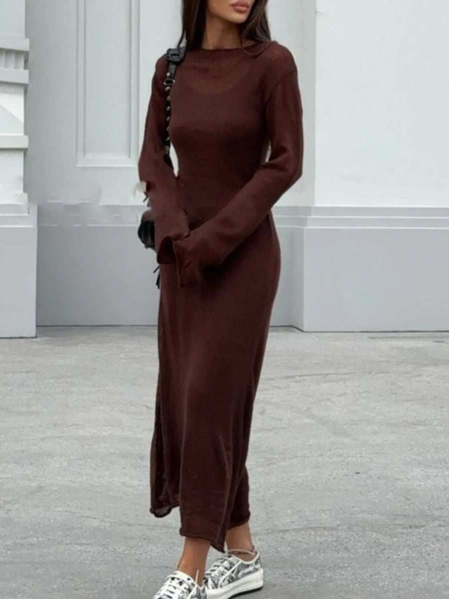 Ribbed Knit Cami Dress and Cover Up Sweater Set - Trendsi - Flyclothing LLC