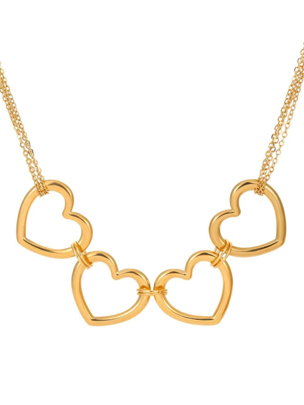 18K Gold-Plated Stainless Steel Heart Necklace - Trendsi - Flyclothing LLC