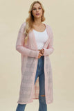 Double Take Full Size Open Front Longline Cardigan - Trendsi - Flyclothing LLC