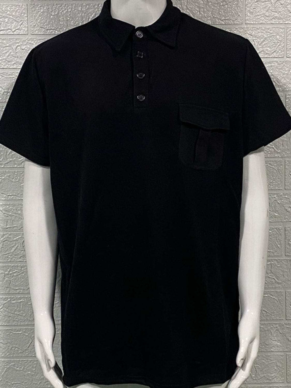 Men's Full Size Collared Neck Short Sleeve Polo Plus Size - Trendsi - Flyclothing LLC