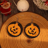 PU Leather Pumpkin Earrings - Trendsi - Flyclothing LLC