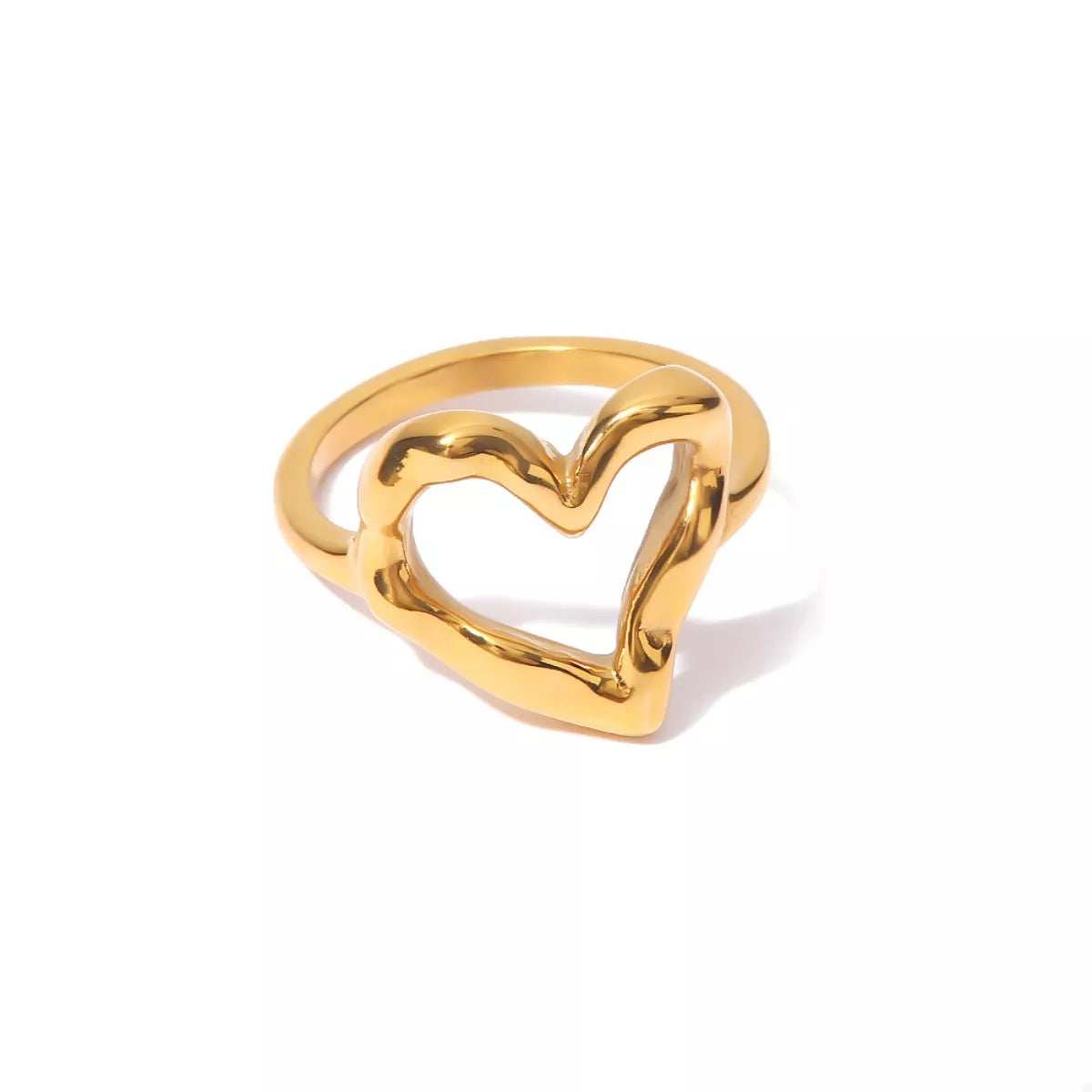 18K Gold-Plated Heart Ring - Trendsi - Flyclothing LLC