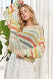 ADORA Stripe Long Sleeves Knit Top - Trendsi - Flyclothing LLC