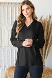 Heimish Full Size Ribbed V-Neck Exposed Seam Top - Trendsi