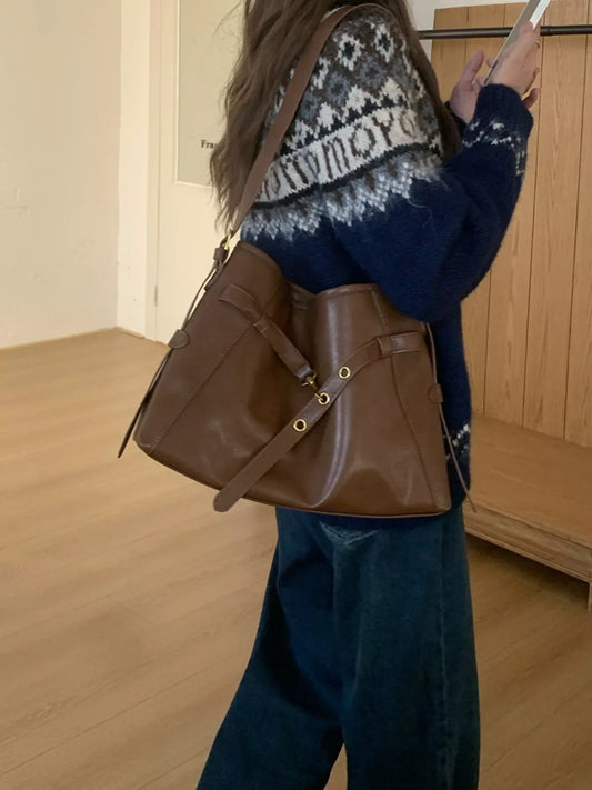 Buckle Decor Tote Bag - Trendsi - Flyclothing LLC