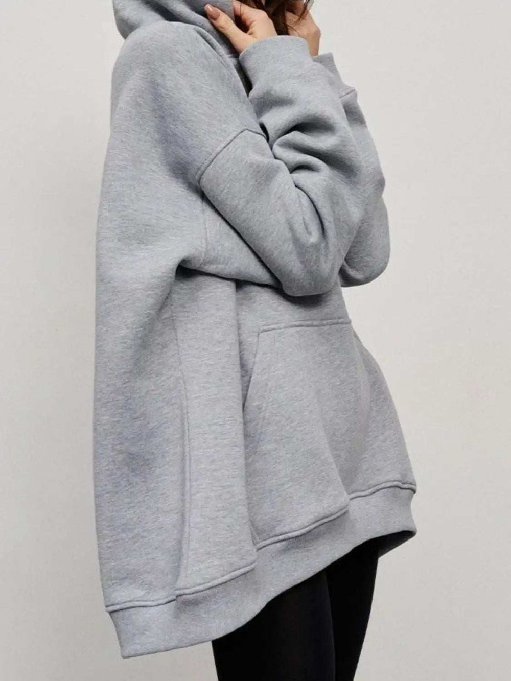 Pocketed Dropped Shoulder Long Sleeve Hoodie - Trendsi - Flyclothing LLC