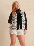 Plus Size Tied Sherpa Vest Coat with Pockets - Trendsi