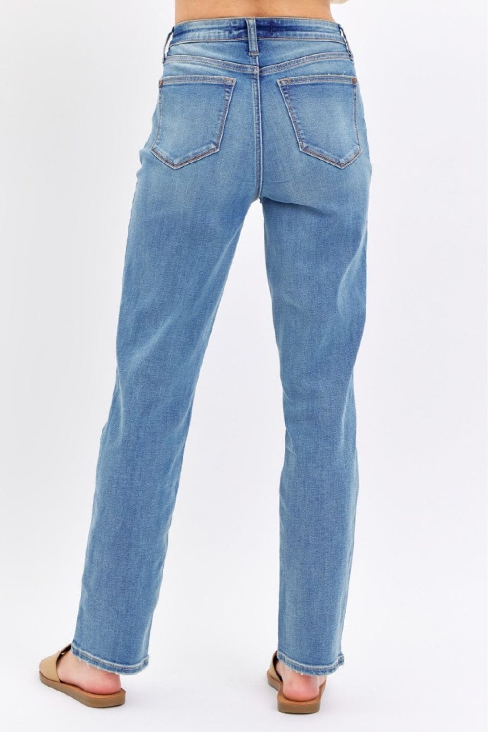 Judy Blue Full Size High Waist Straight Jeans - Trendsi