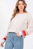 SAGE + FIG Color Block Waffle Knit T-Shirt - Trendsi