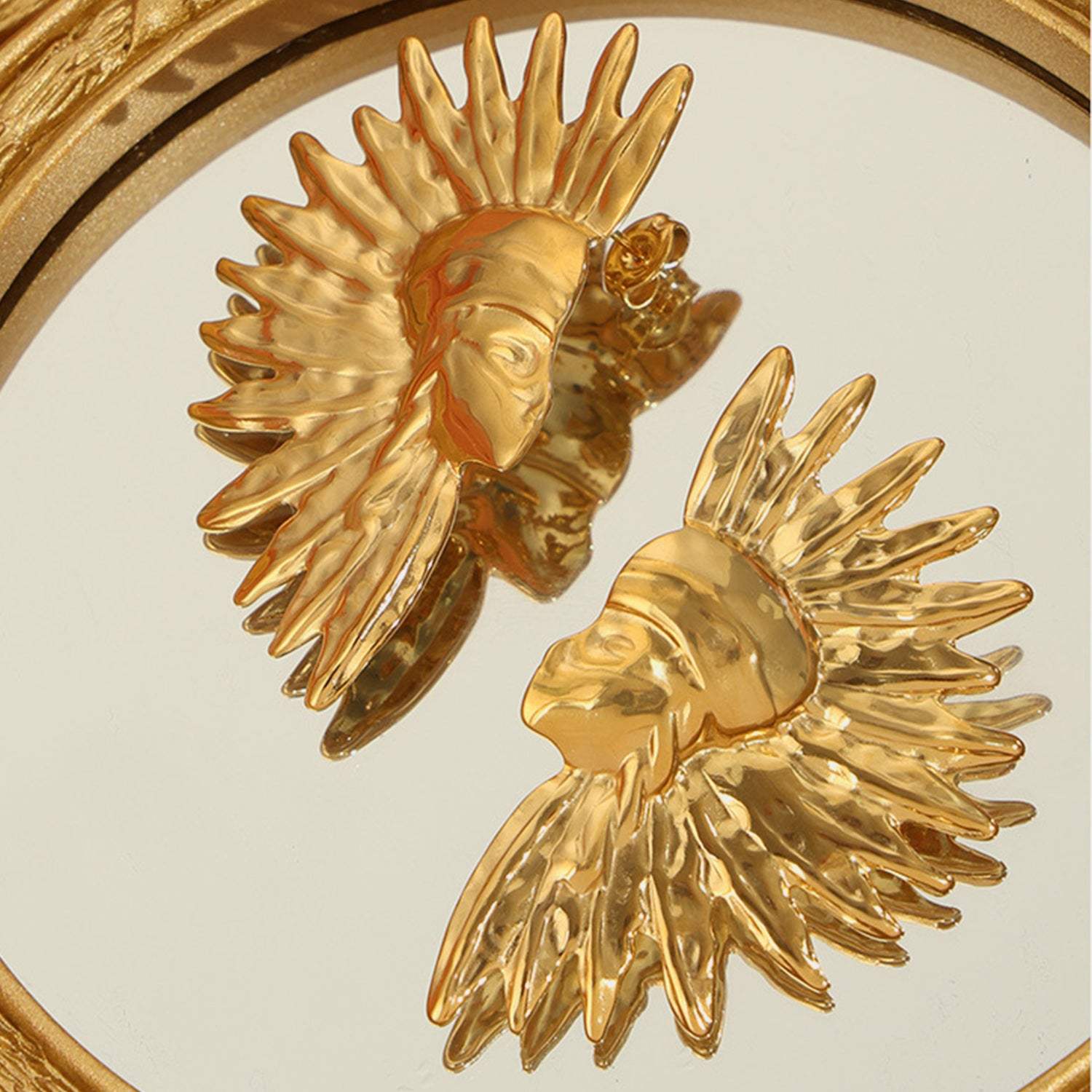 Titanium Steel Gold-Plated Earrings - Trendsi - Flyclothing LLC