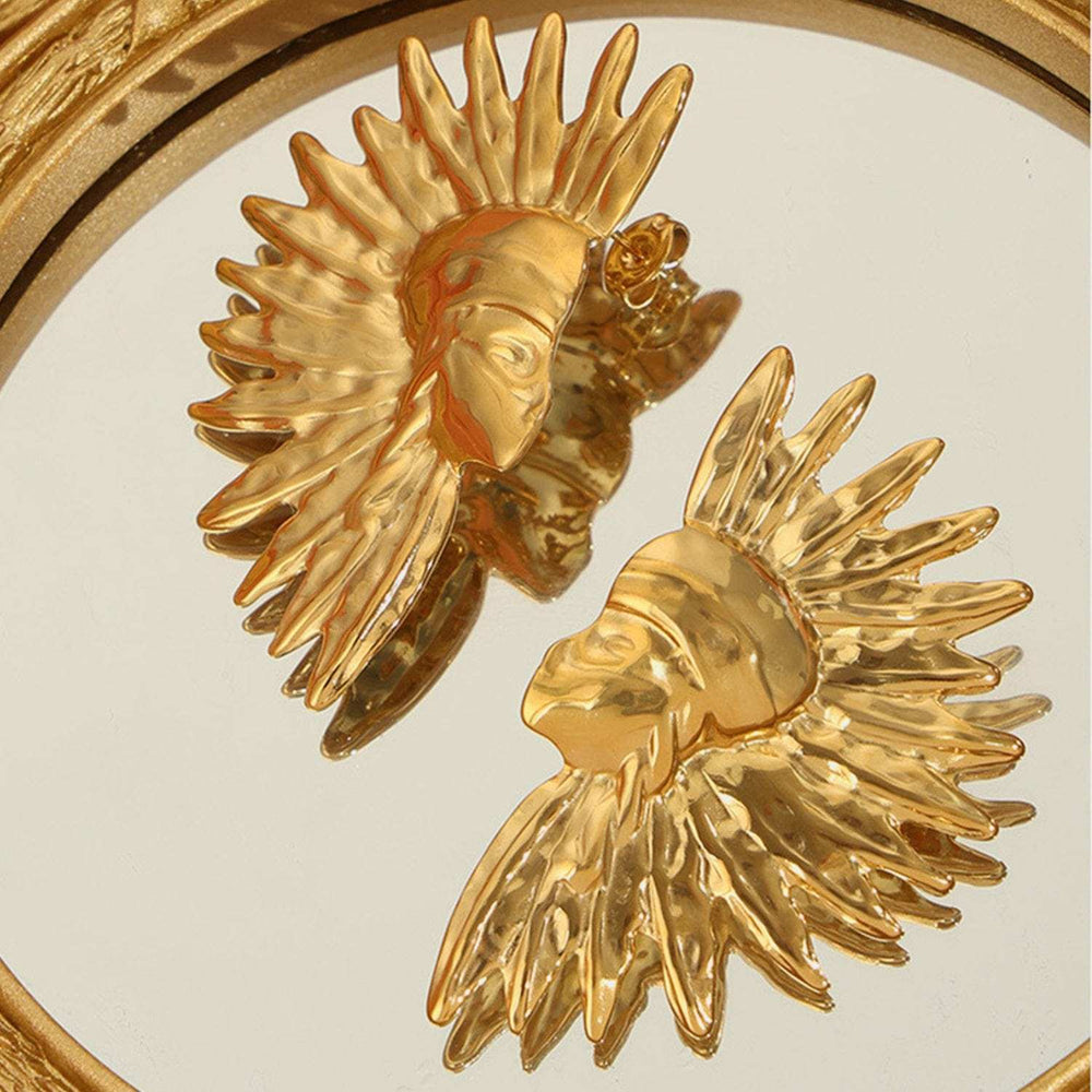Titanium Steel Gold-Plated Earrings - Trendsi - Flyclothing LLC