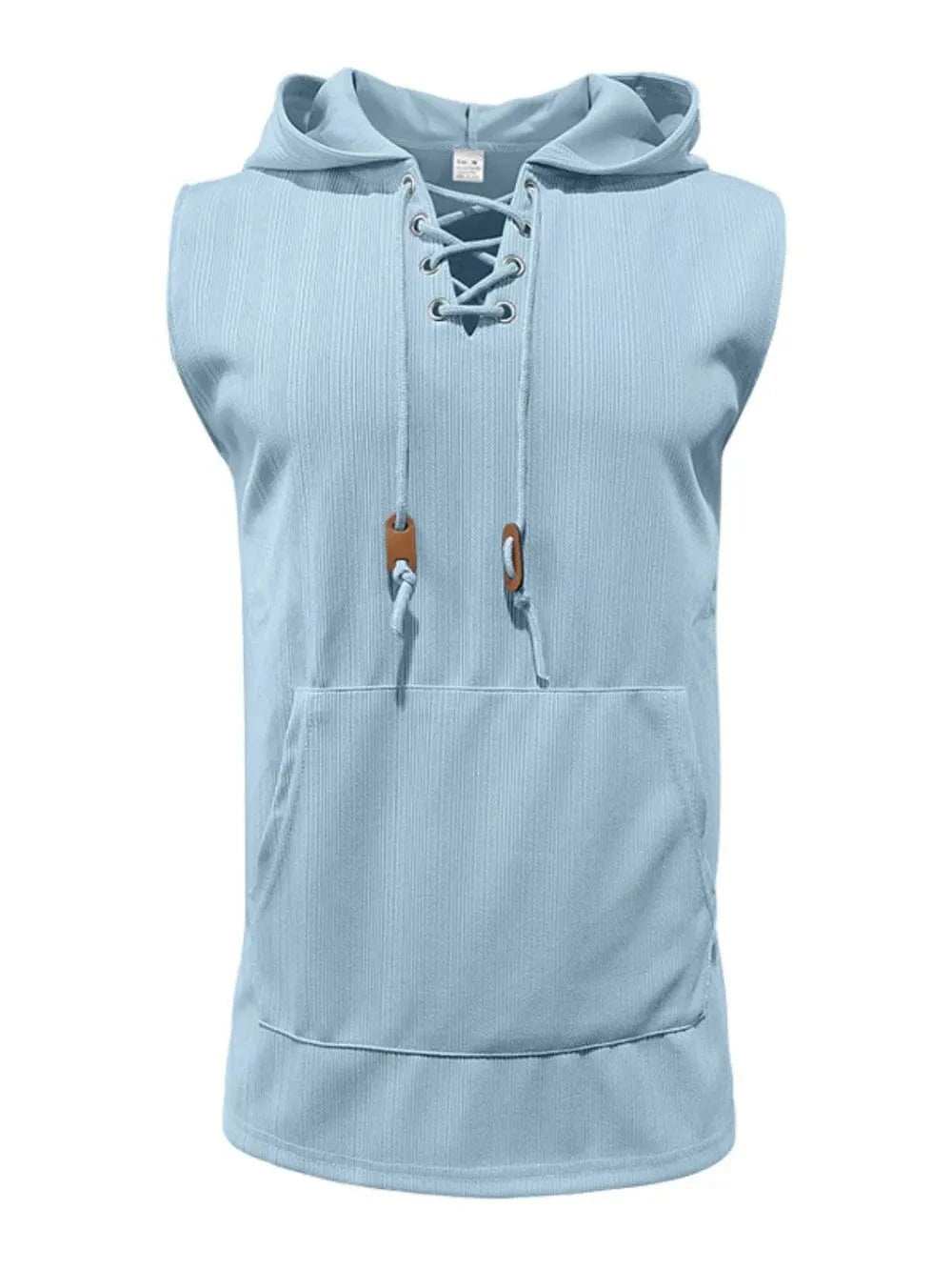 Men's Lace Up Hooded Top - Trendsi - Flyclothing LLC