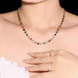 18K Gold-Plated Zircon Necklace - Trendsi - Flyclothing LLC