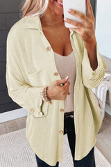 Striped Collared Neck Long Sleeve Shirt - Trendsi - Flyclothing LLC