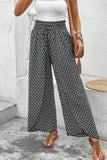 Slit Printed Wide leg Pants - Trendsi