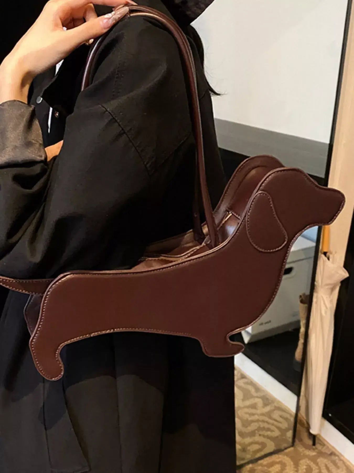 Dachshund Shaped Shoulder Bag - Trendsi - Flyclothing LLC