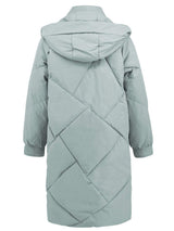 Long Sleeve Longline Hooded Winter Coat with Pockets - Trendsi - Flyclothing LLC