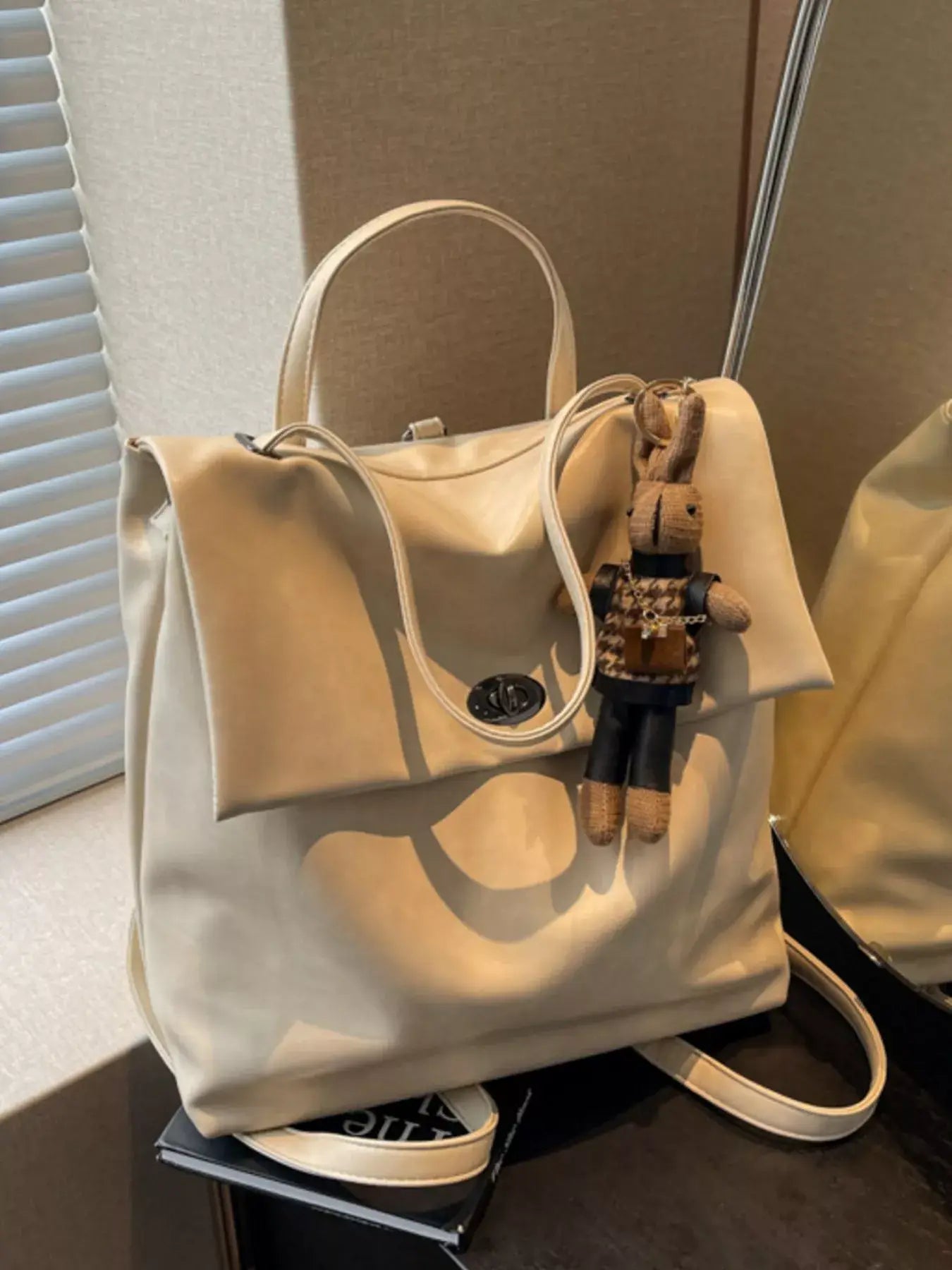 Leather Flap Backpack Bag - Trendsi - Flyclothing LLC