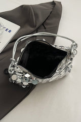 Sequin Knotted Straps Shoulder Bag - Trendsi