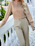 Printed Long Sleeve Blouse - Trendsi - Flyclothing LLC