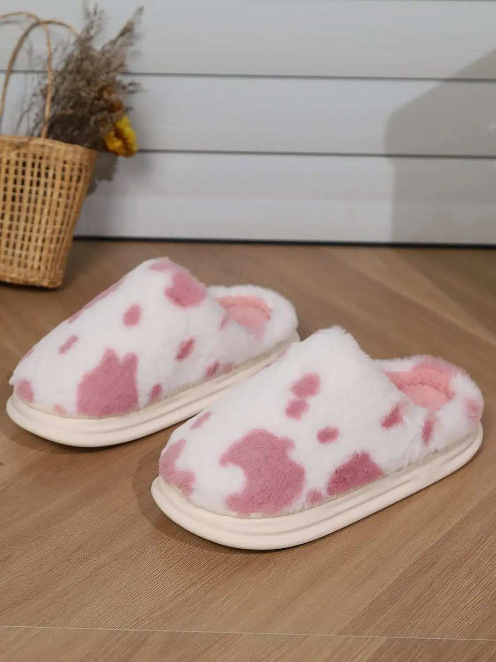 Animal Print Faux Fur Slippers - Trendsi - Flyclothing LLC