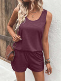 Casual Wide Strap Tank Top and Shorts Set - Trendsi - Flyclothing LLC