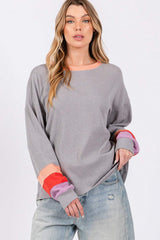 SAGE + FIG Color Block Waffle Knit T-Shirt - Trendsi - Flyclothing LLC