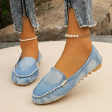 Round Toe Flat Loafers - Trendsi